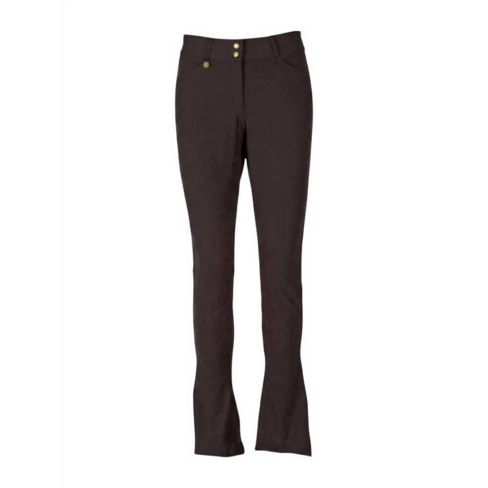 NEW OVATION women's front zip kentucky jodhpurs pants in dark brown